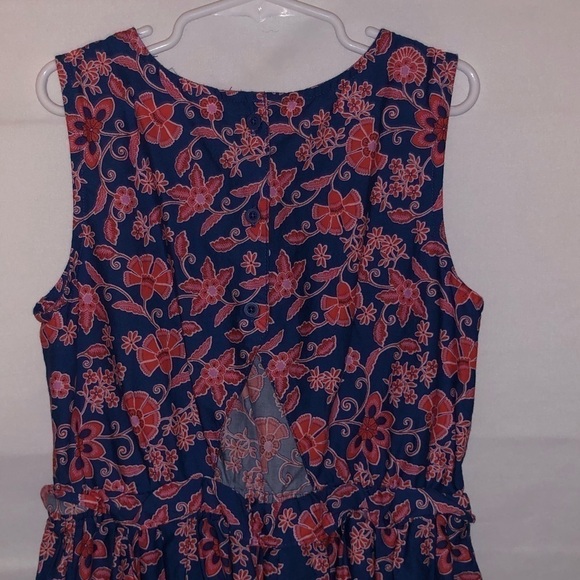 Kid's Gap Red & Blue Floral Print Dress - Picture 8 of 9